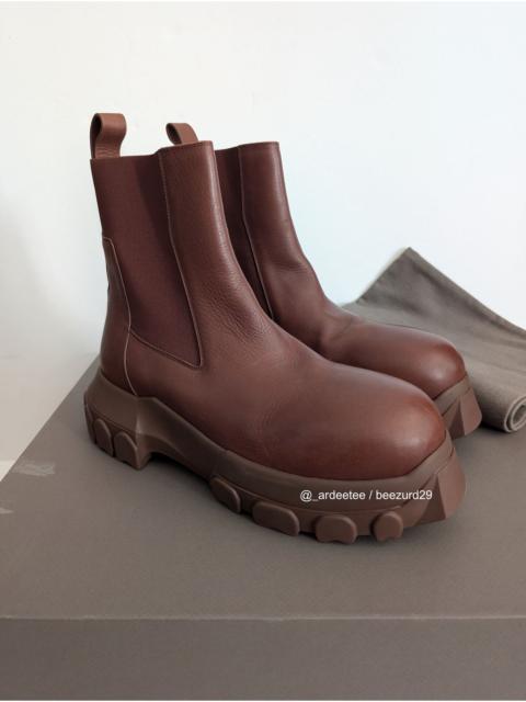 Rick Owens *NEW* HENNA LEATHER BEATLE BOZO TRACTOR BOOTS