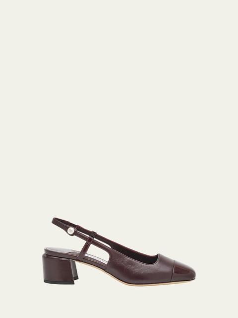 JIMMY CHOO Elisa Leather Slingback Pumps