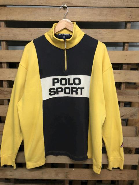 Polo Ralph Lauren - Rare Vintage 90s Polo Sport Spellout Half Zipper Sweetshirt