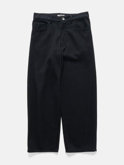 AURALEE Silk Nep Denim 5P Wide Pants Black