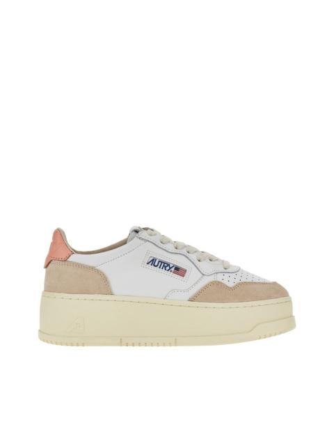 AUTRY SUEDE AND LEATHER MEDALIST PLATFORM SNEAKERS