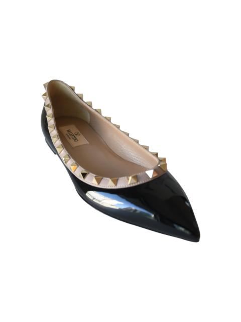 Valentino Valentino Garavani Rockstud Patent Leather Ballet Flats Black