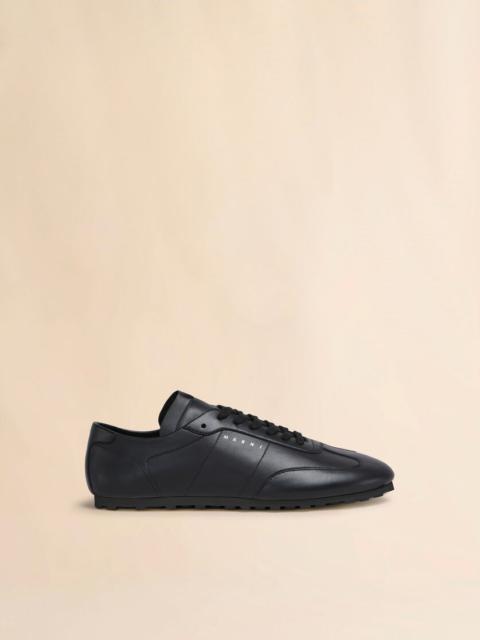 Marni BLACK NAPPA LEATHER SOFTY SOCCER SNEAKER