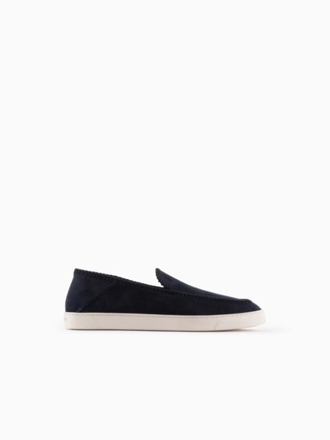 GIORGIO ARMANI Galleria 3 suede slip-ons