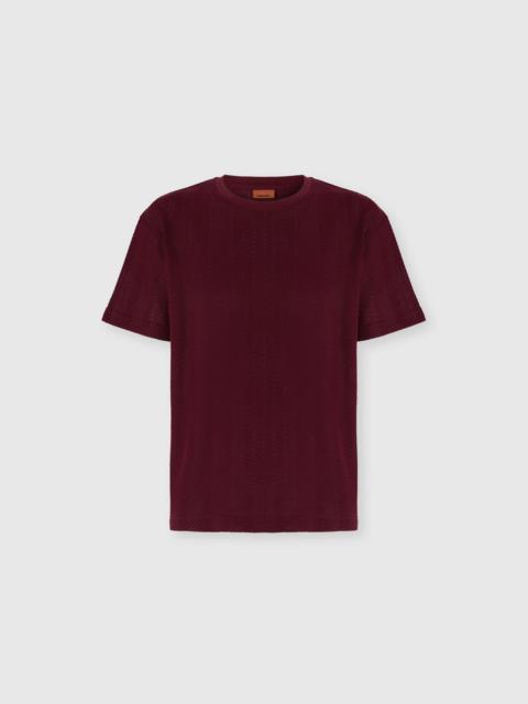 Missoni Missoni Crew Neck T-shirt In Cotton-viscose Raschel in Burgundy at Nordstrom