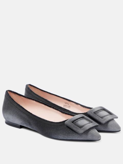 Roger Vivier Gommettine denim ballet flats