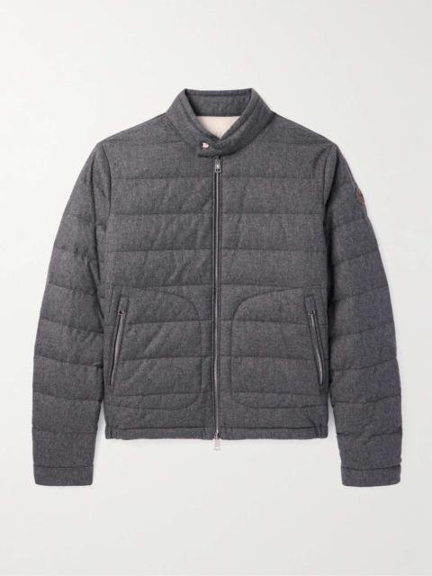 Acorus Slim-Fit Logo-Appliquéd Quilted Flannel Down Jacket