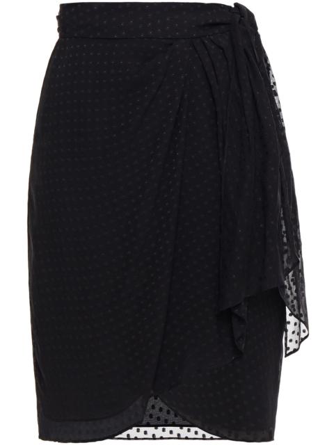 Other Designers Fallon fil coupé silk-blend georgette wrap skirt