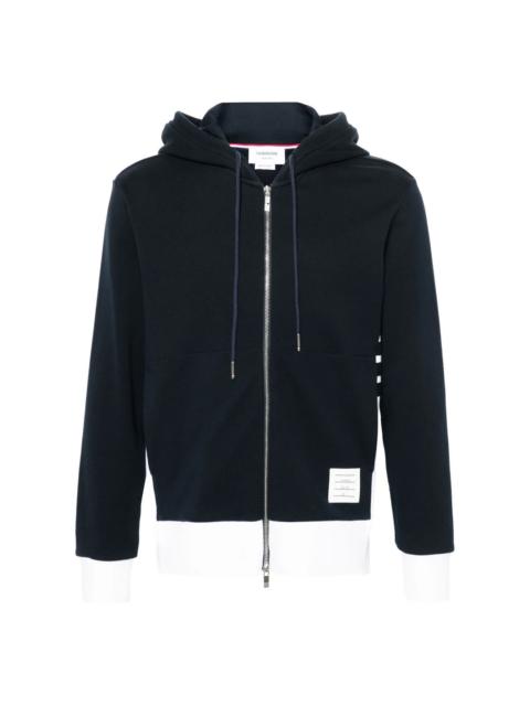 Thom Browne Classic 4-Bar Jersey Zip Up Hoodie