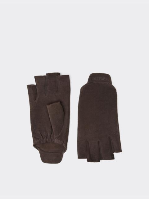 Ferrari Fingerless suede gloves
