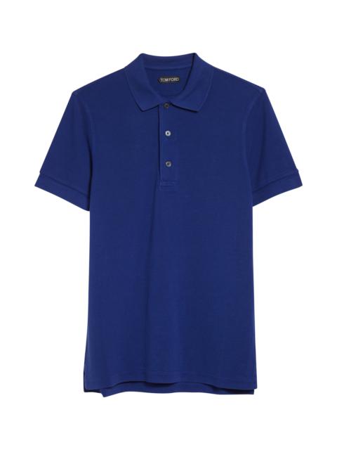 TOM FORD TOM FORD Lyocell & Cotton Piqué Polo in Royal Blue at Nordstrom