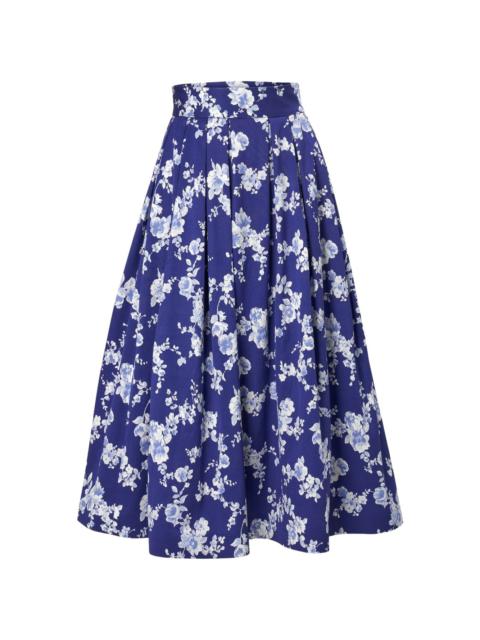 CAROLINA HERRERA floral-print midi skirt