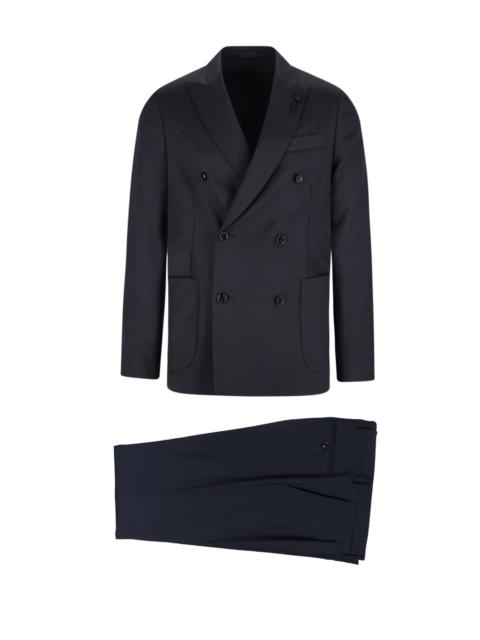 LARDINI DOUBLE-BREASTED VIRGIN WOOL SUIT