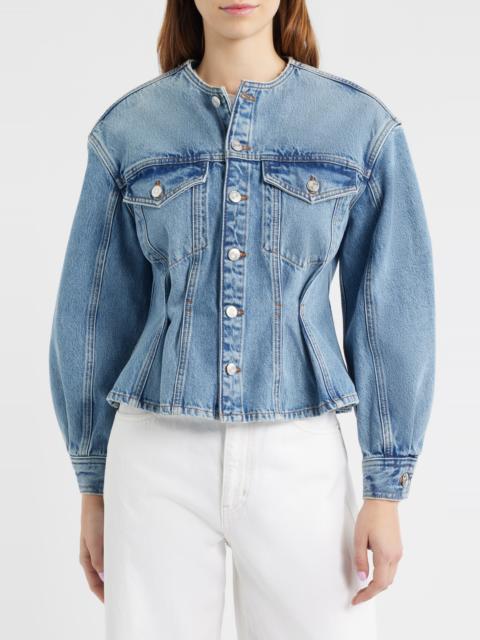 FRAME FRAME The Nipped Collarless Denim Jacket in Umbria at Nordstrom