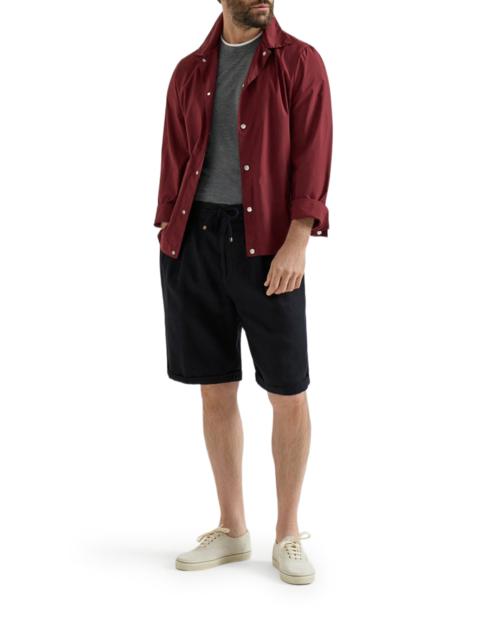 Brunello Cucinelli GARMENT DYED LINEN GABARDINE BERMUDA SHORTS WITH DRAWSTRING AND DARTS