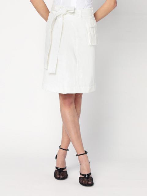 FERRAGAMO White wrap skirt in cotton blend