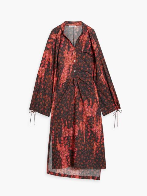 Acne Studios Draped floral-print cotton midi dress