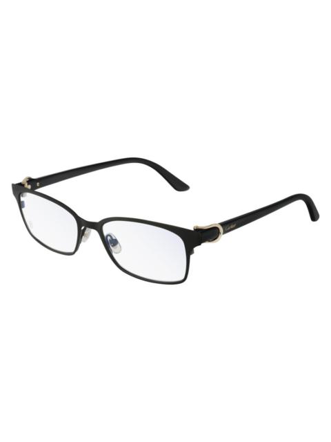 Cartier Cartier C Decor Demo Rectangular Ladies Eyeglasses CT0189O 001 53