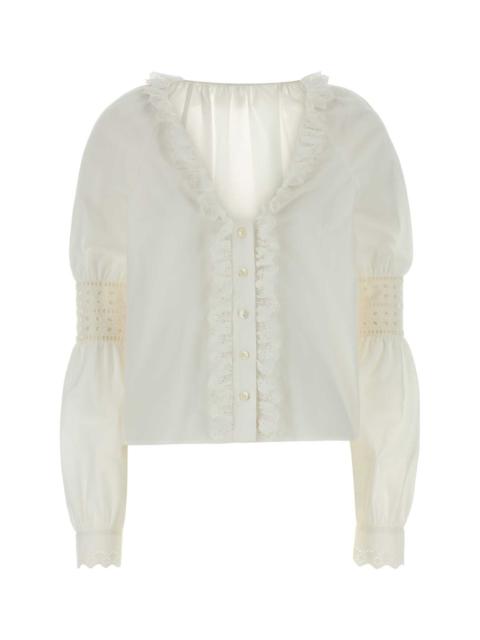 Other Designers Alberta Ferretti Women White Poplin Shirt