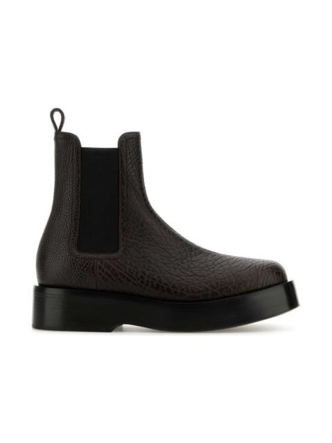 Bottega Veneta Dark Brown Leather Torino Ankle Boots