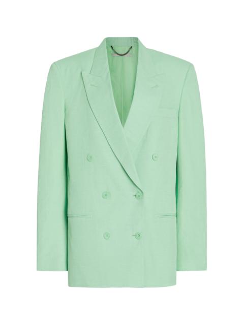 Stella McCartney Oversized Double-Breasted Blazer Jacket green