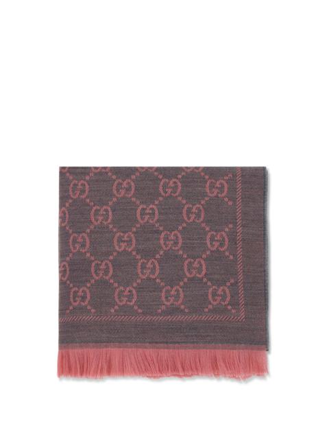 GUCCI Gucci GG Supreme Wool Scarf Graphite/Pink