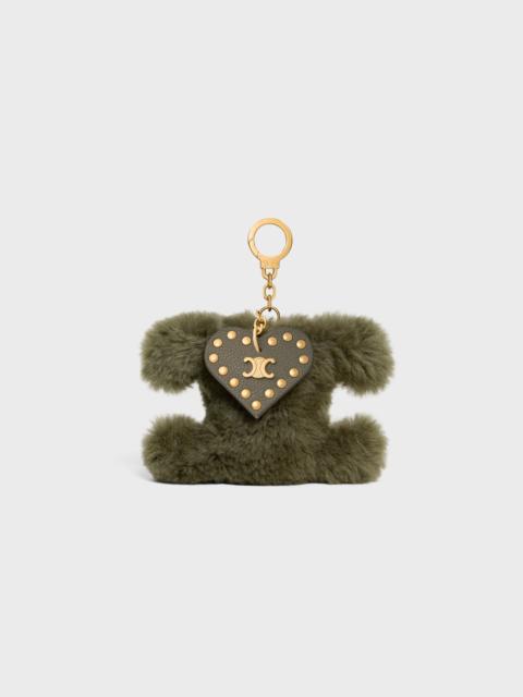 CELINE TRIOMPHE pom-pom Charm IN Shearling and Calfskin