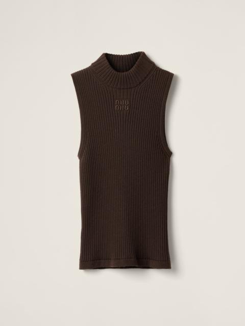 Miu Miu Ribbed knit wool turtleneck top