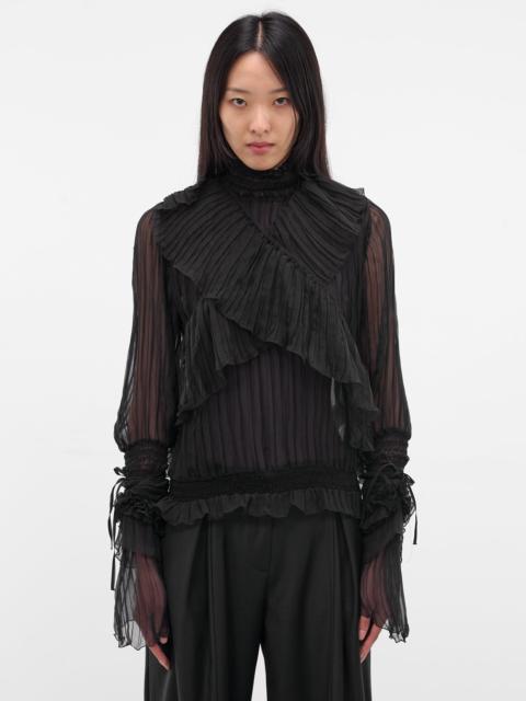 Blumarine Black Silk Chiffon Layered Top