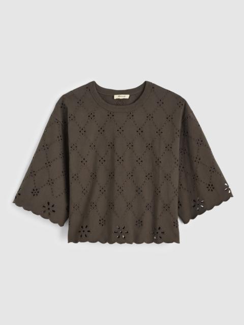 Madewell The Embroidered Boxy Crop Tee in Allday Jersey