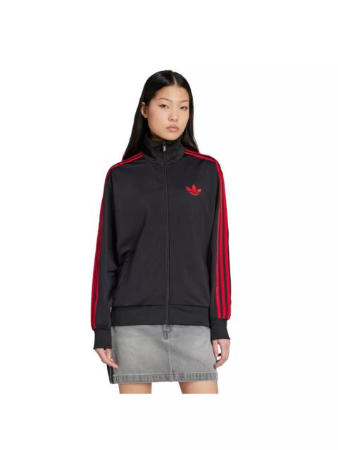 adidas Originals Women's Adicolor Classic Firebird Loose Track Top -Black/Red