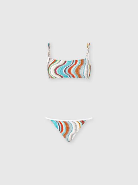 Missoni Bandeau bikini with lamé wave motif