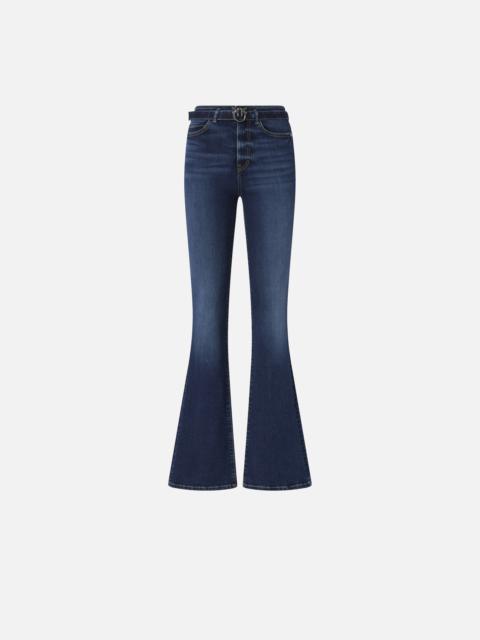 PINKO FLARED POWER STRETCH DENIM JEANS