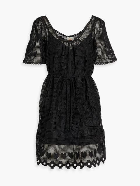 FARM RIO Guipure lace mini dress