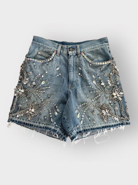 GUCCI STEAL! Gucci Blue Stud Embellished Denim Shorts (30)