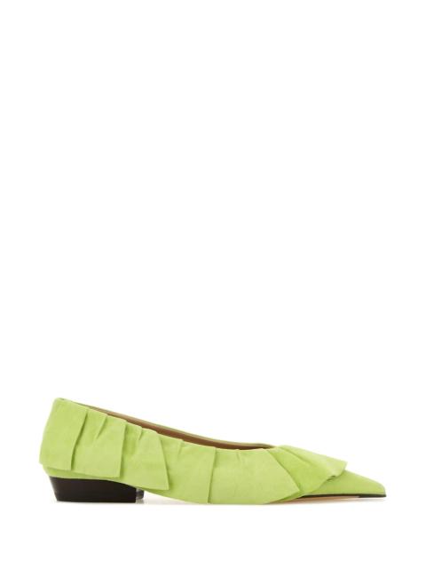 JW Anderson Pastel green suede ballerinas
