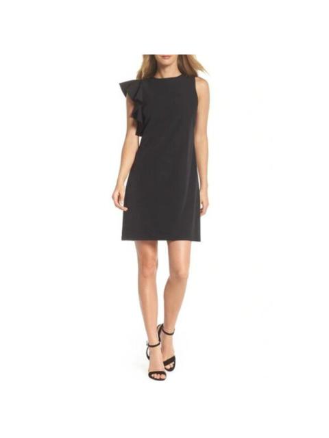 Other Designers Julia Jordan Black Sleeveless Ruffle Short Cocktail Sheath Dress Sz 10 NWT $119