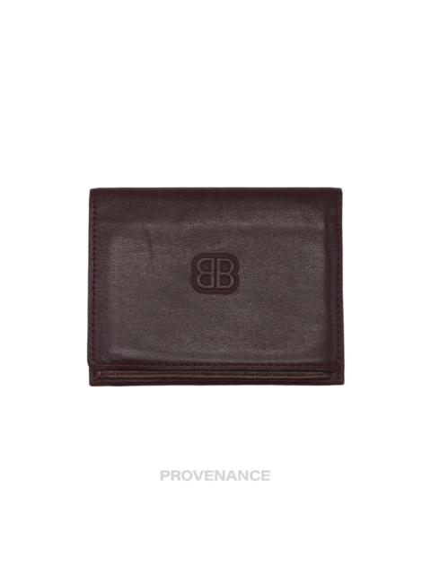 Balenciaga BB Logo Bifold Wallet - Deep Burgundy