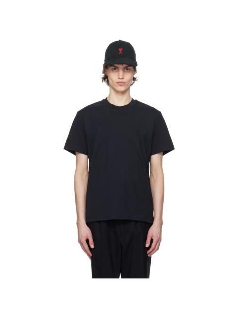 AMI Paris Black Cotton Ami de Coeur T-shirt