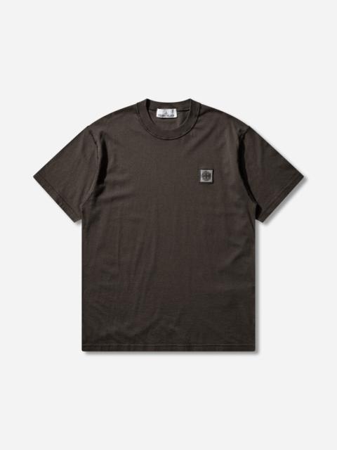 Stone Island Men's Organic Cotton Jersey 'FISSATO' Effect T-Shirt Charcoal