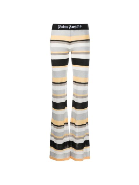Palm Angels striped lurex-knit trousers