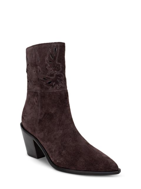 L'AGENCE L'AGENCE Anne Western Boot in Dark Brown Suede at Nordstrom