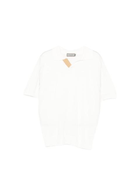 Canali SHORT-SLEEVE OPEN COLLAR POLO SHIRT