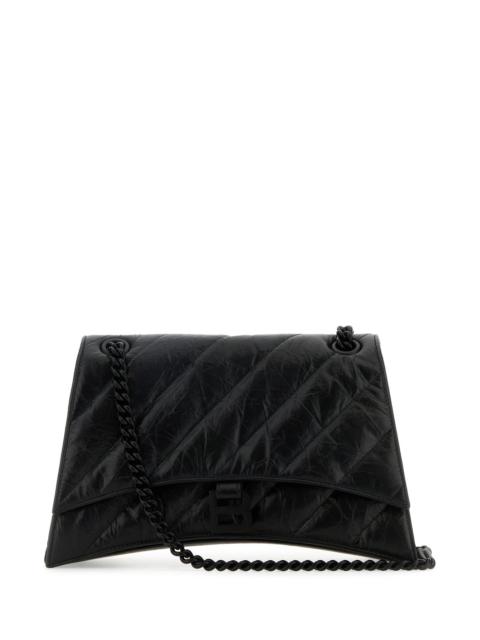 BALENCIAGA Black leather medium Crush shoulder bag