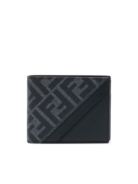 Diagonal leather wallet