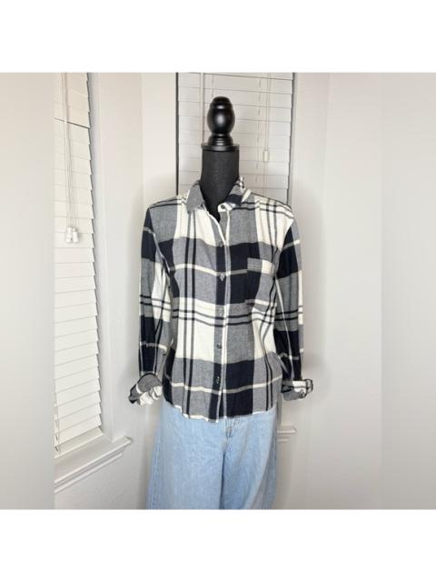 Other Designers Old Navy - Black and White Plaid Cropped Button-Up Shirt