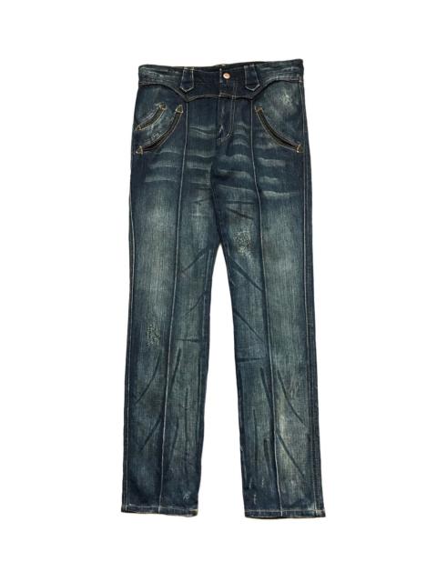 Other Designers Japanese Brand - ROYALBLUE BLEACH LINE STYLE JEANS