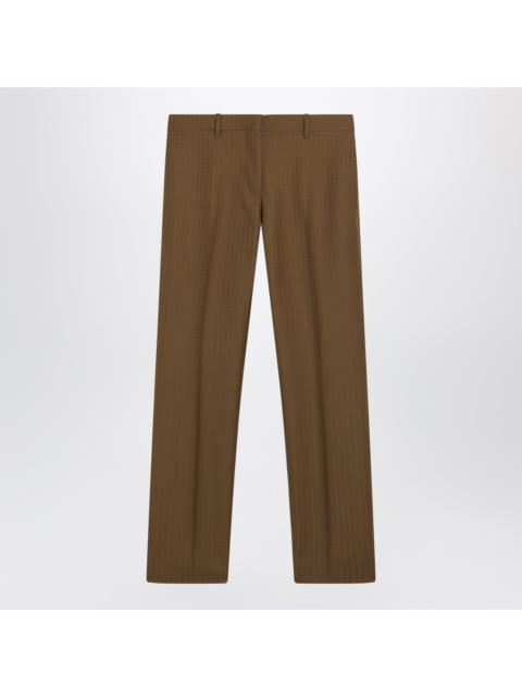 Burberry Burberry Brown Wool And Mohair Trousers Women