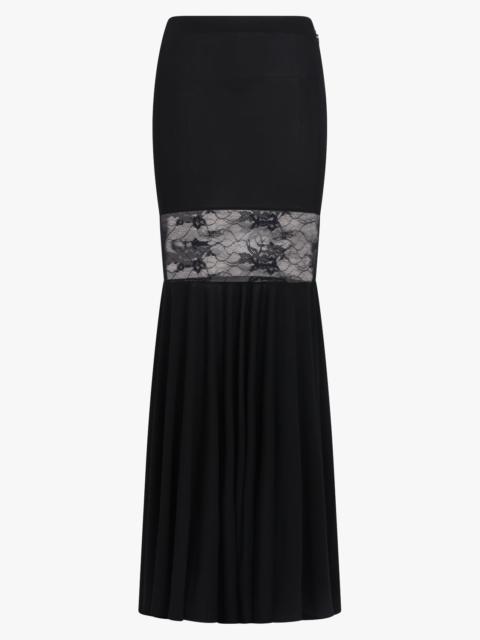 NINA RICCI FLUID MERMAID MAXI SKIRT WITH LACE PANEL | BLACK