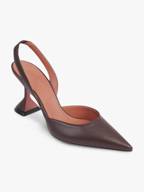Amina Muaddi HOLLI 70MM SLINGBACK HEEL | COFFEE